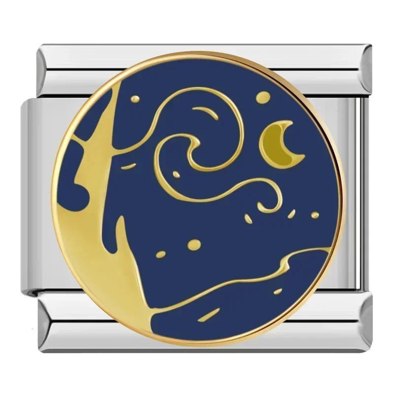 Hapiship 2024 Fashion Spider Star Moon Love Owl Italian Charm Links Fit 9mm Bracelet Stainless Steel Jewelry Making DJ003 - 346 - Kaiju Mafia