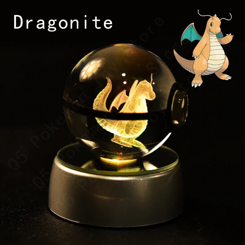 Pokemon 3D Crystal Ball Lamp Set - Perfect Kids Birthday Gift! - Kaiju Mafia