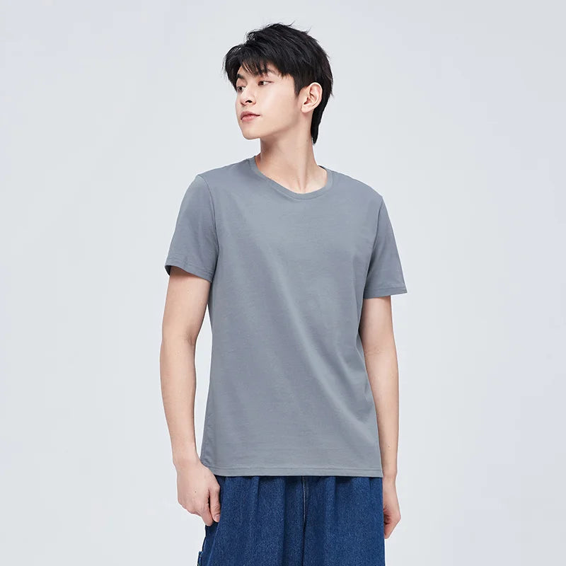 Semir Summer Cotton T Shirts Men 2025 Simple O Neck Stretch Solid New Tops Clothing Casual Tshirt Man Streetwear Cool Tee Shirts