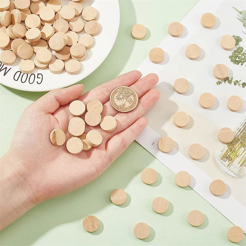 1.5cm - 3.5cm Wood Circles Round Discs Unfinished Slices Blank Wooden Ornaments for DIY Crafts, School Projects, Decorations - Kaiju Mafia