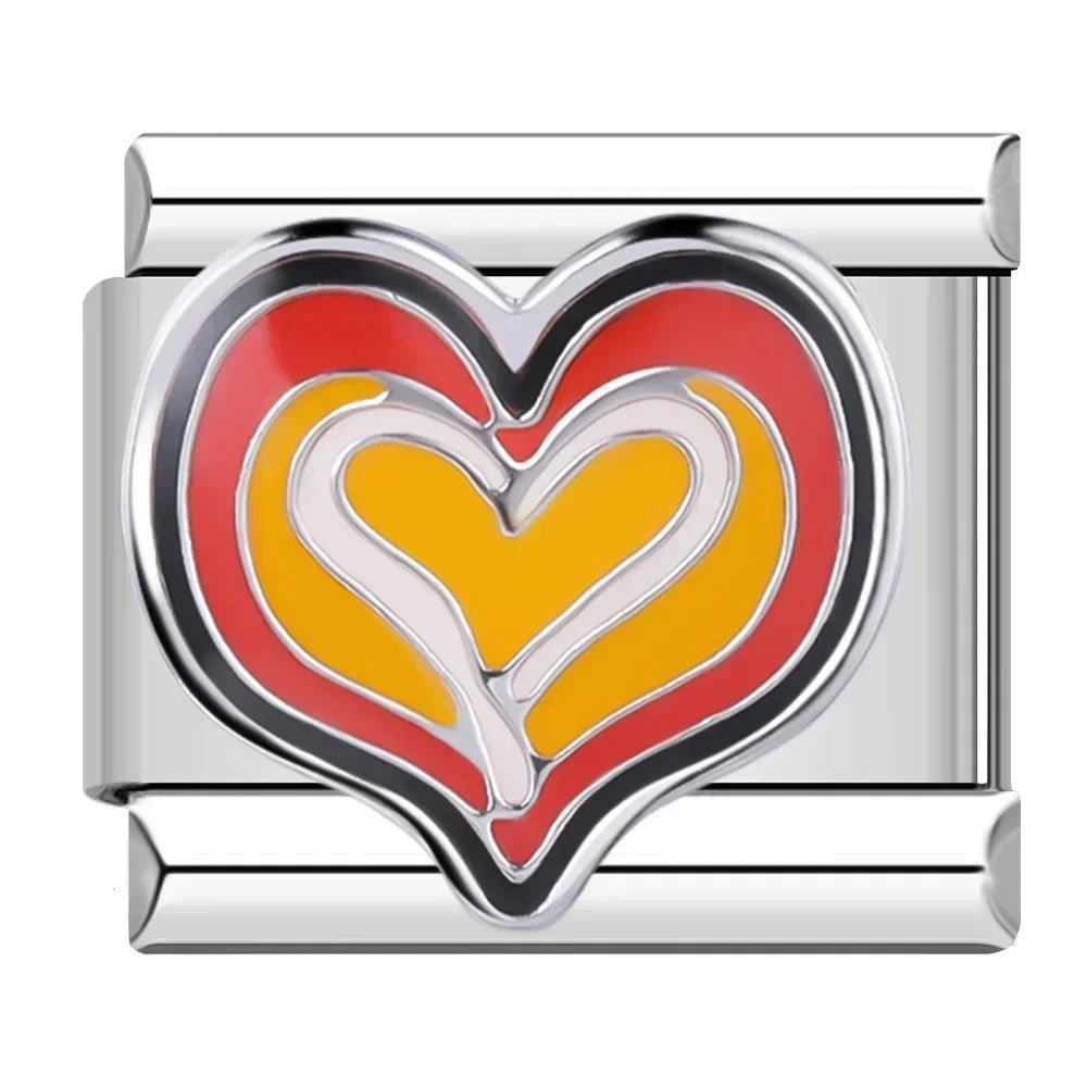 Hapiship Romantic Colour Heart Star Flwoer Tai Chi Italian Charm Links Fit 9mm Stainless Steel Bracelet Jewelry DIY Making DJ597 - Kaiju Mafia