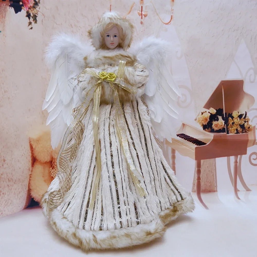 Hot 40cm Christmas Angel Doll Figurine Toy Treetop Ornaments Standing Birthday Natal Decorations Navidad Home Decor novedades - Kaiju Mafia
