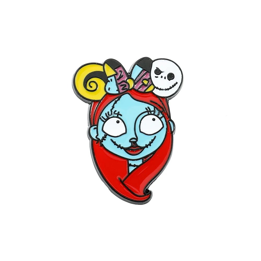 Disney The Nightmare Before Christmas Enamel Pin Cartoon Figure Sally Jack Skellington Metal Badge Brooch Kawaii Accessories - Kaiju Mafia