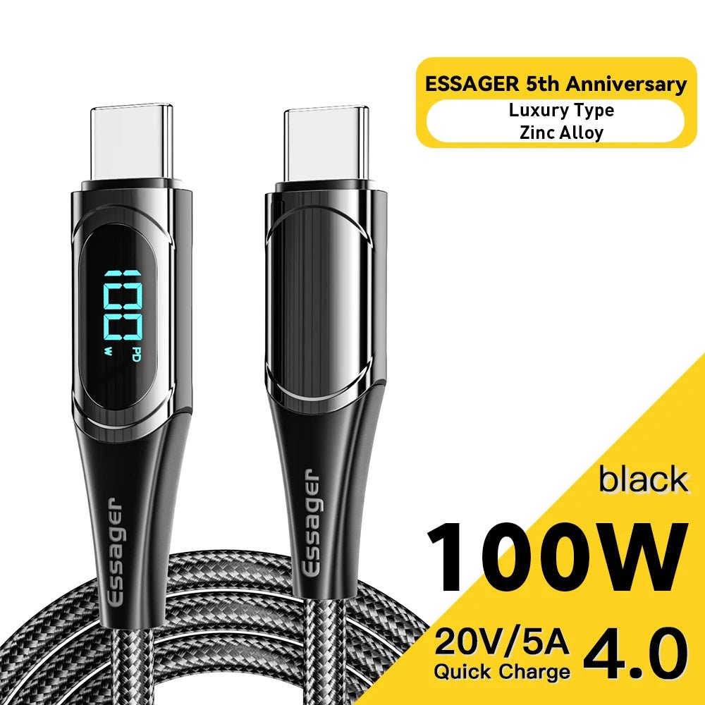 Essager 100W PD Fast Charging USB-C Cable - 2M - Kaiju Mafia