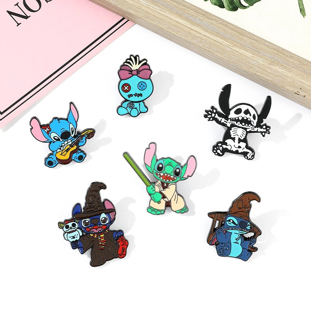 Disney Lilo & Stitch Brooches Cute Stitch Pin for Backpack Cartoon Anime Metal Badges for Bag Hat Accessories Christmas Gifts - Kaiju Mafia