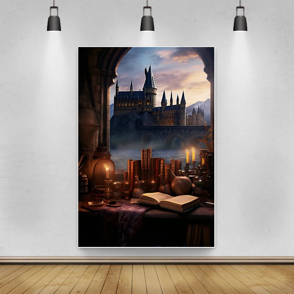 Magic Academy Vertical Section Backdrop Custom Hogwarts Theme Party Birthday Photography Poster Studio Decoration Background - Kaiju Mafia