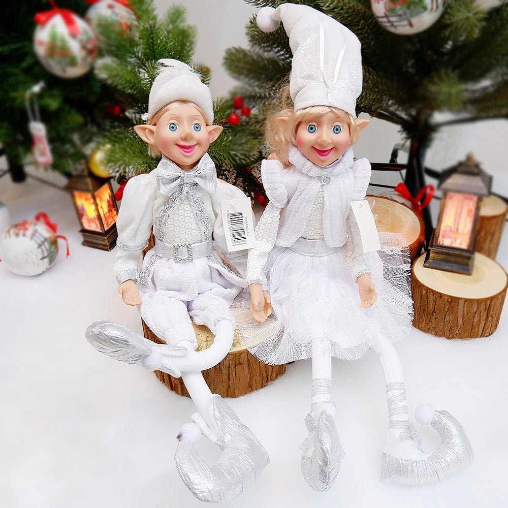 Elf Couple Navidad New Year Xmas Gifts for Kids Plush Dolls Toys Christmas Tree Pendant Drop Ornaments Hanging Decoration - Kaiju Mafia