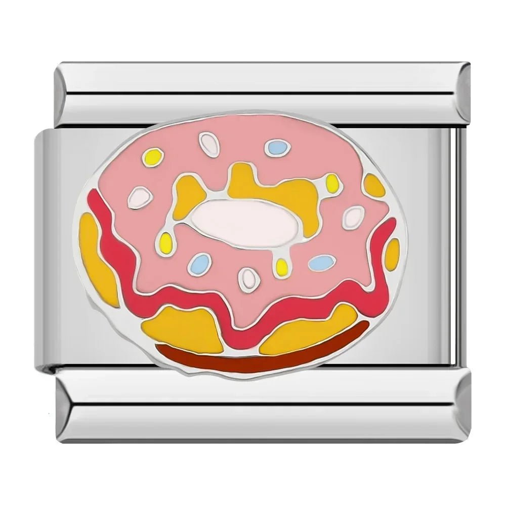 Hapiship 2022 New Fashion Food Hamburger Ice Cream Charm Italian Links Fit 9mm Bracelet Stainless Steel Jewelry DIY Making DJ585 - Kaiju Mafia
