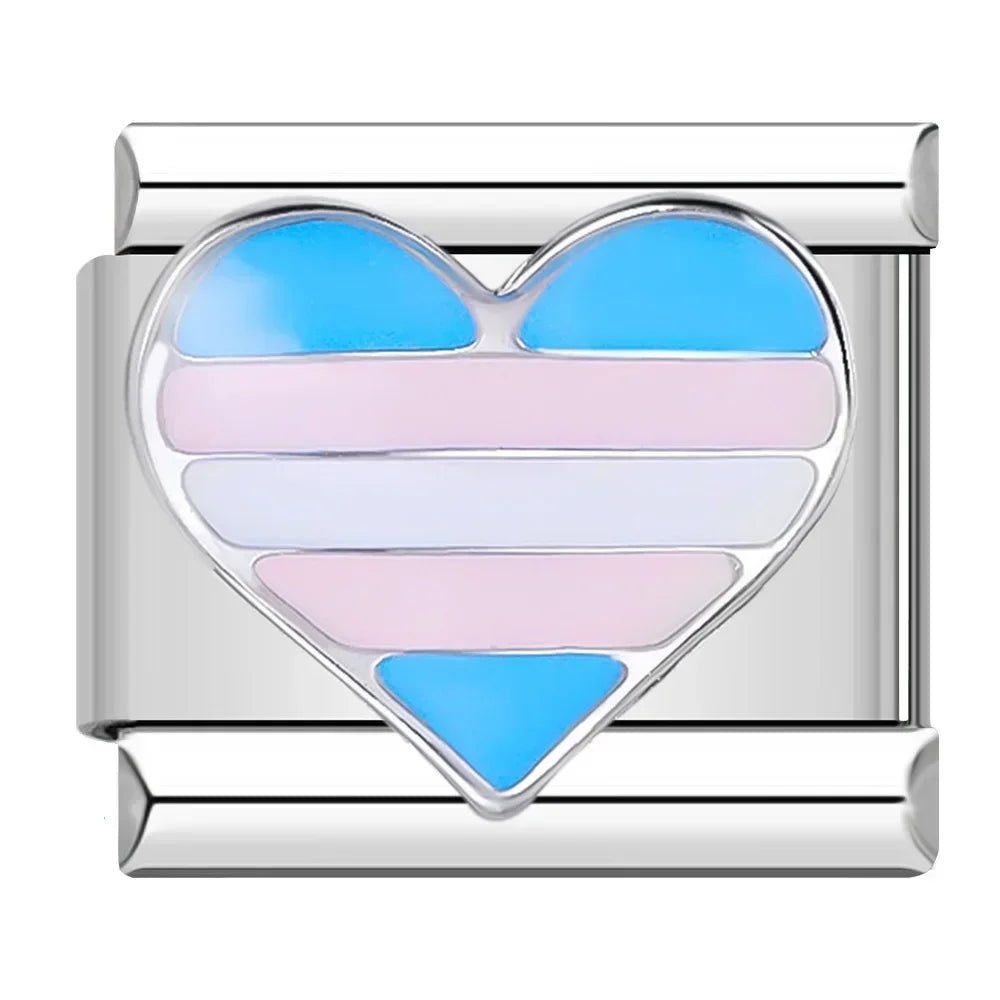 Hapiship Romantic Colour Heart Star Flwoer Tai Chi Italian Charm Links Fit 9mm Stainless Steel Bracelet Jewelry DIY Making DJ597 - Kaiju Mafia