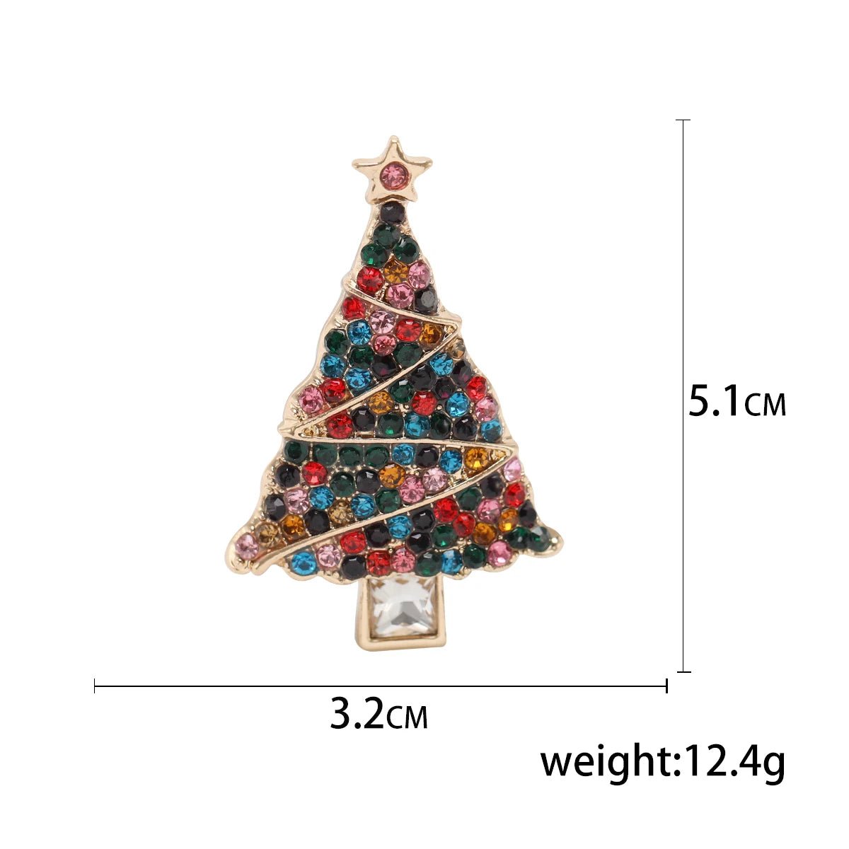 StarryGem Wholesale Christmas Festival Rhinestone Star Christmas Tree Brooches Classic Corsage Pins Coat Shirt Accessories Gifts - Kaiju Mafia