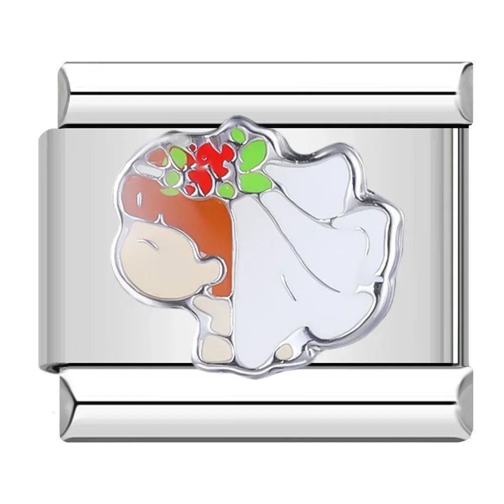 Hapiship Romantic Colour Heart Star Flwoer Tai Chi Italian Charm Links Fit 9mm Stainless Steel Bracelet Jewelry DIY Making DJ597 - Kaiju Mafia