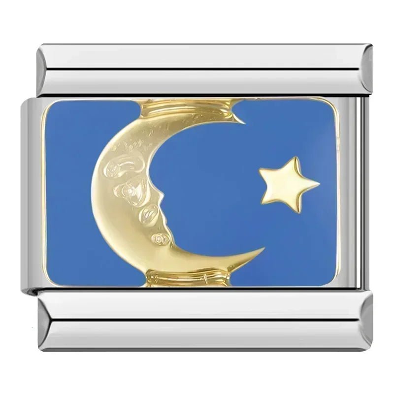 Hapiship 2024 Top Fashion Eye Moon Star Fish Spider Poker Queen Charm Italian Links Fit 9mm Bracelet Making DIY Jewelry DJ854 - Kaiju Mafia