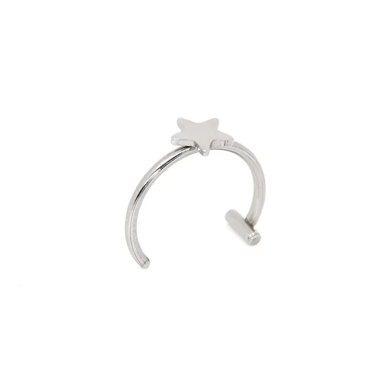 1Pc Stainless Steel Fake Nose Ring Hoop Septum Rings C Clip Lip Ring Earring Fake Nose Piercing Women Body Jewelry Non - Pierced - Kaiju Mafia