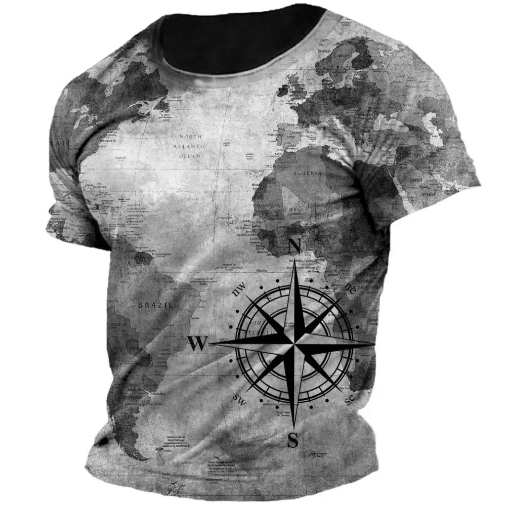 Vintage compass printed men&