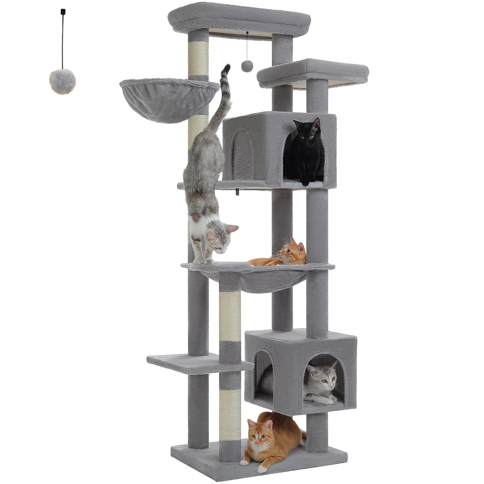 Ultimate Indoor Cat Tower - Multi-Level Plush Condo with Scratching Posts and Caves - Kaiju Mafia