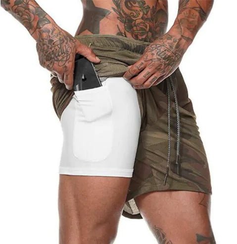 Mens 2 in 1 Fitness Running Shorts - Kaiju Mafia