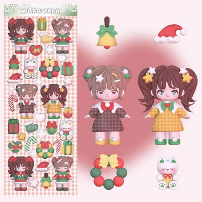 SKYSONIC New Arrival Christmas Style Junk Journal Stickers Decor Scrapbooking Material DIY Agenda Cat Paw Sticker Stationery - Kaiju Mafia