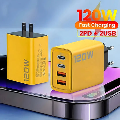 4 Port USB C PD Charger with Quick Charge 3.0 for Fast Charging iPhone, Samsung, Xiaomi, Huawei - Kaiju Mafia