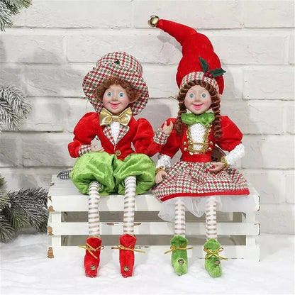 Elf Couple Navidad New Year Xmas Gifts for Kids Plush Dolls Toys Christmas Tree Pendant Drop Ornaments Hanging Decoration - Kaiju Mafia