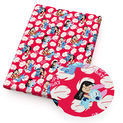 Disney Lilo And Stitch 50*145cm Polyester Cotton Fabric Sewing Quilting Fabric Needlework Material DIY Handmade - Kaiju Mafia