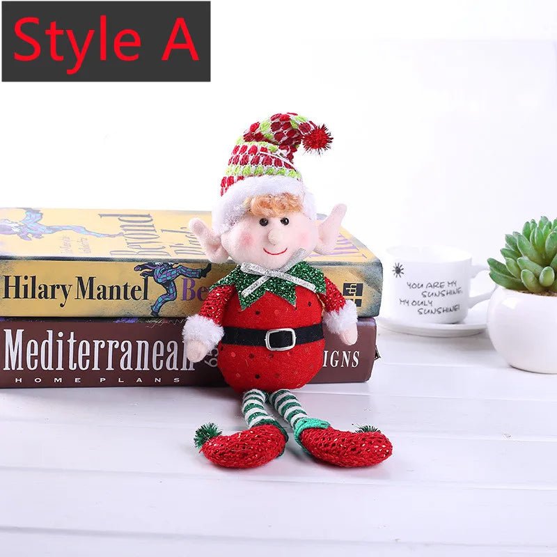 New 2/1Pc Red Green Christmas Decoration Plush Leg Elf Doll Ornaments Boys Girls Elves Toy Doll New Year Navidad Home Decoration - Kaiju Mafia