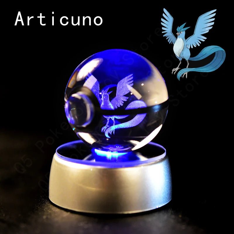 Pokemon 3D Crystal Ball Lamp Set - Perfect Kids Birthday Gift! - Kaiju Mafia