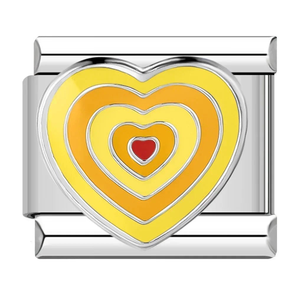 Hapiship Romantic Colour Heart Star Flwoer Tai Chi Italian Charm Links Fit 9mm Stainless Steel Bracelet Jewelry DIY Making DJ597 - Kaiju Mafia