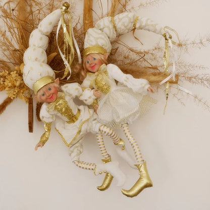 Elf Couple Navidad New Year Xmas Gifts for Kids Plush Dolls Toys Christmas Tree Pendant Drop Ornaments Hanging Decoration - Kaiju Mafia