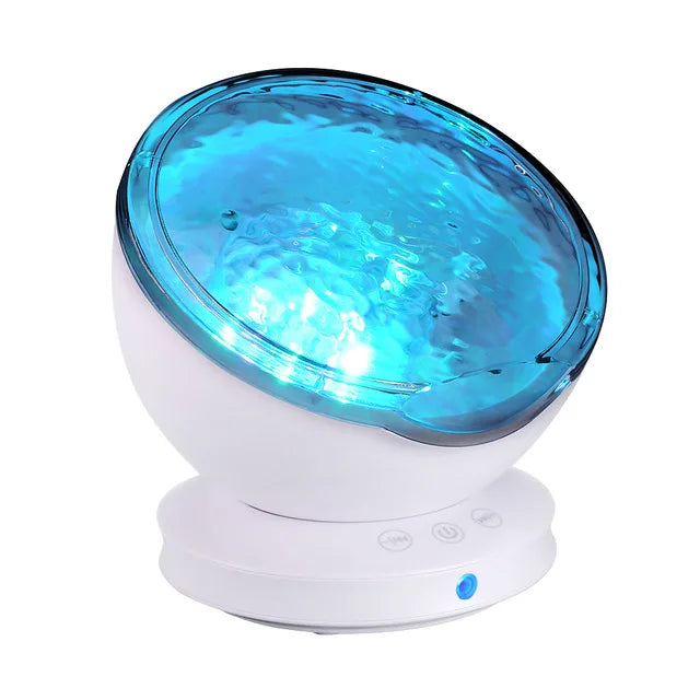 E2 Ocean Wave Projector NightLights LED Night Light Music Player Remote Control 7 Color Ceiling Mood Lamp with Bulit-in Speaker