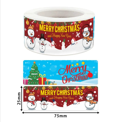 120Pcs/roll Merry Christmas Stickers Happy New Year Gift Sealing Stickers Holiday Candy Bag Box Decoration Stationery Stickers - Kaiju Mafia