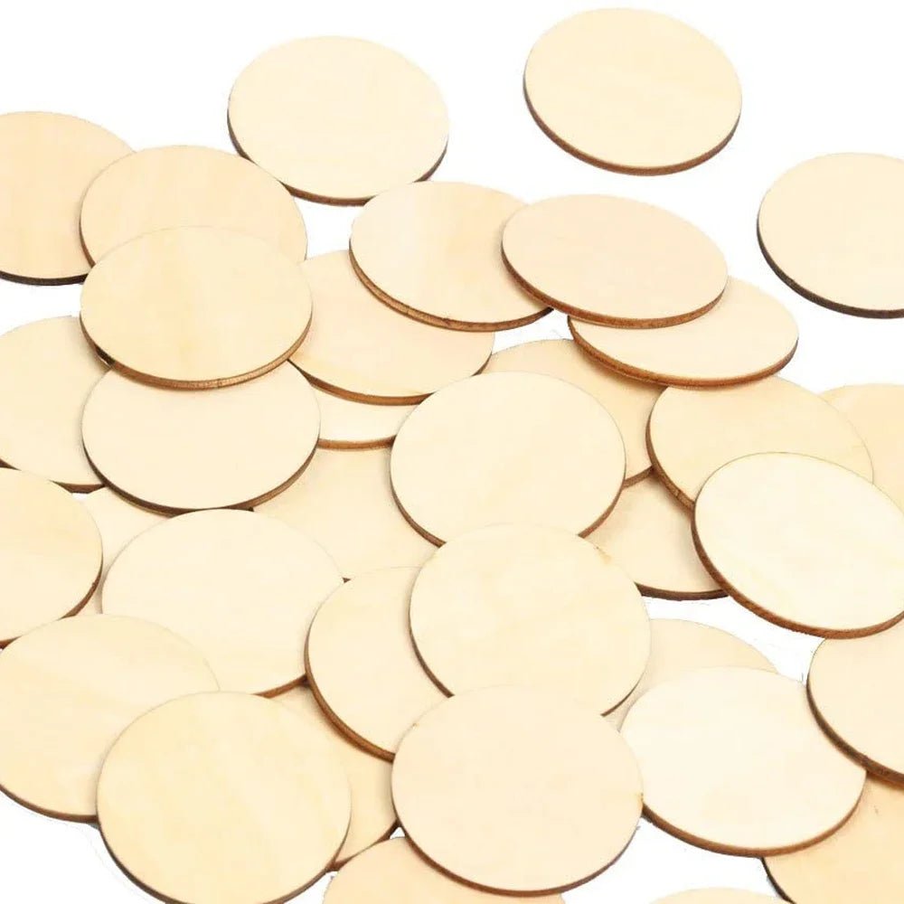 3mm Thickening 2 - 100Pcs 1cm - 10cm Unfinished Round Wood Slices DIY Crafts Wooden Circle Discs for Painting Wedding Ornament Decor - Kaiju Mafia