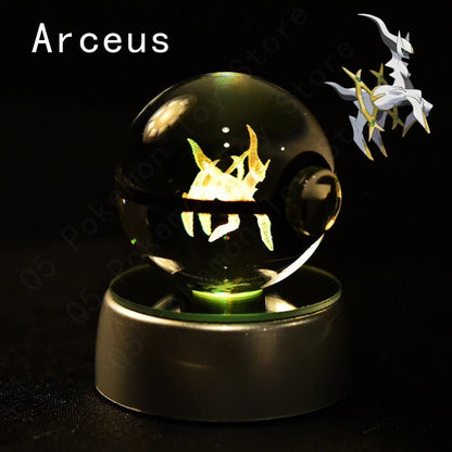Pokemon 3D Crystal Ball Lamp Set - Perfect Kids Birthday Gift! - Kaiju Mafia