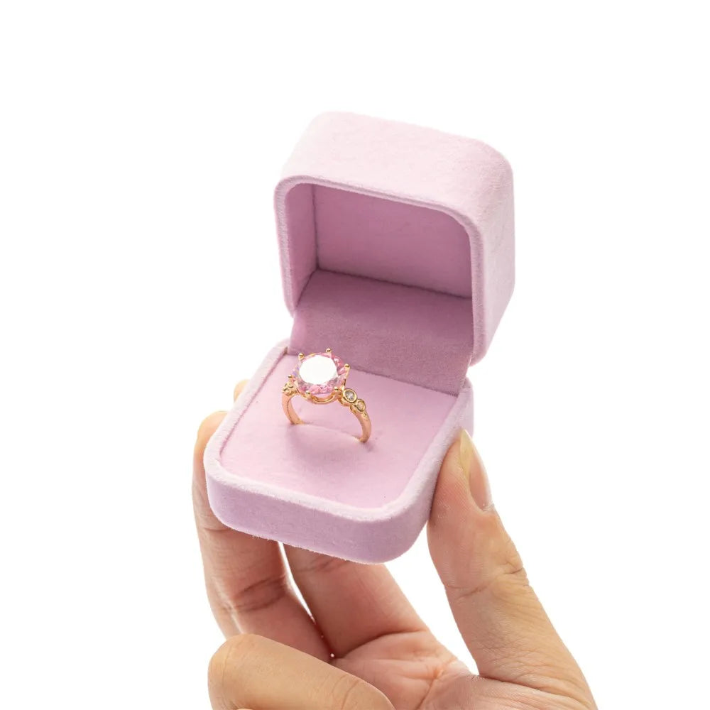 Square Engagement Velvet Earring Ring Packaging Box Jewelry Organizer Valentine Day Gift Case Ring Display Storage Wholesale