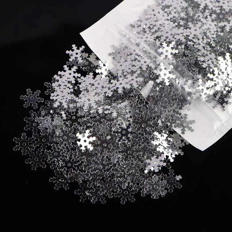 20g 8mm Glitter Christmas Snowflakes Sequins Confetti Artificial Snow Ornaments Christmas Decoration For Home Navidad 2022 Natal