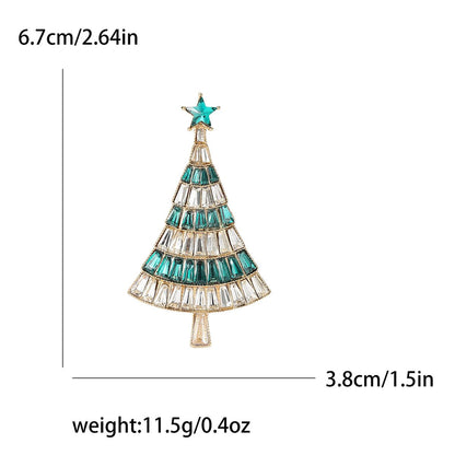 StarryGem Wholesale Christmas Festival Rhinestone Star Christmas Tree Brooches Classic Corsage Pins Coat Shirt Accessories Gifts - Kaiju Mafia
