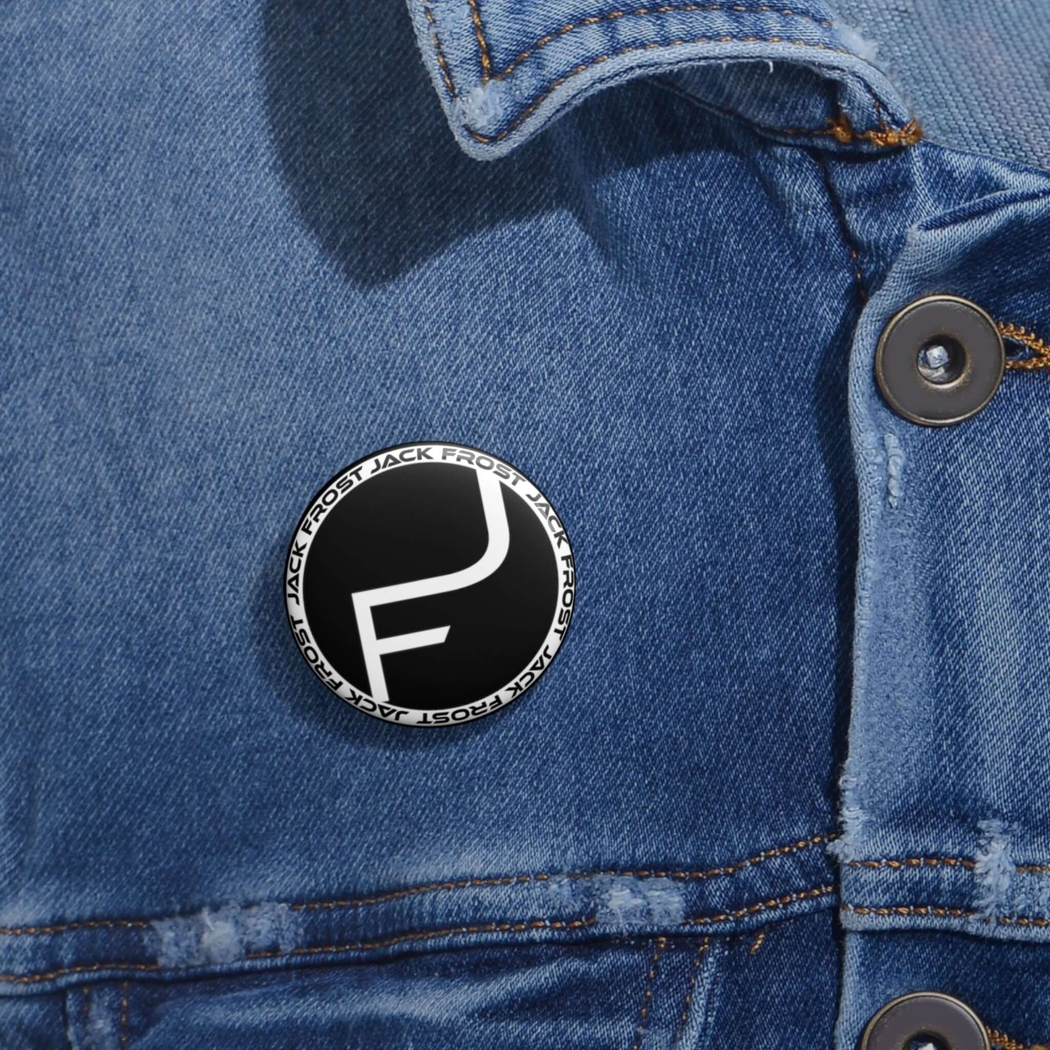 Black Circle Jack Frost Logo Pin Buttons