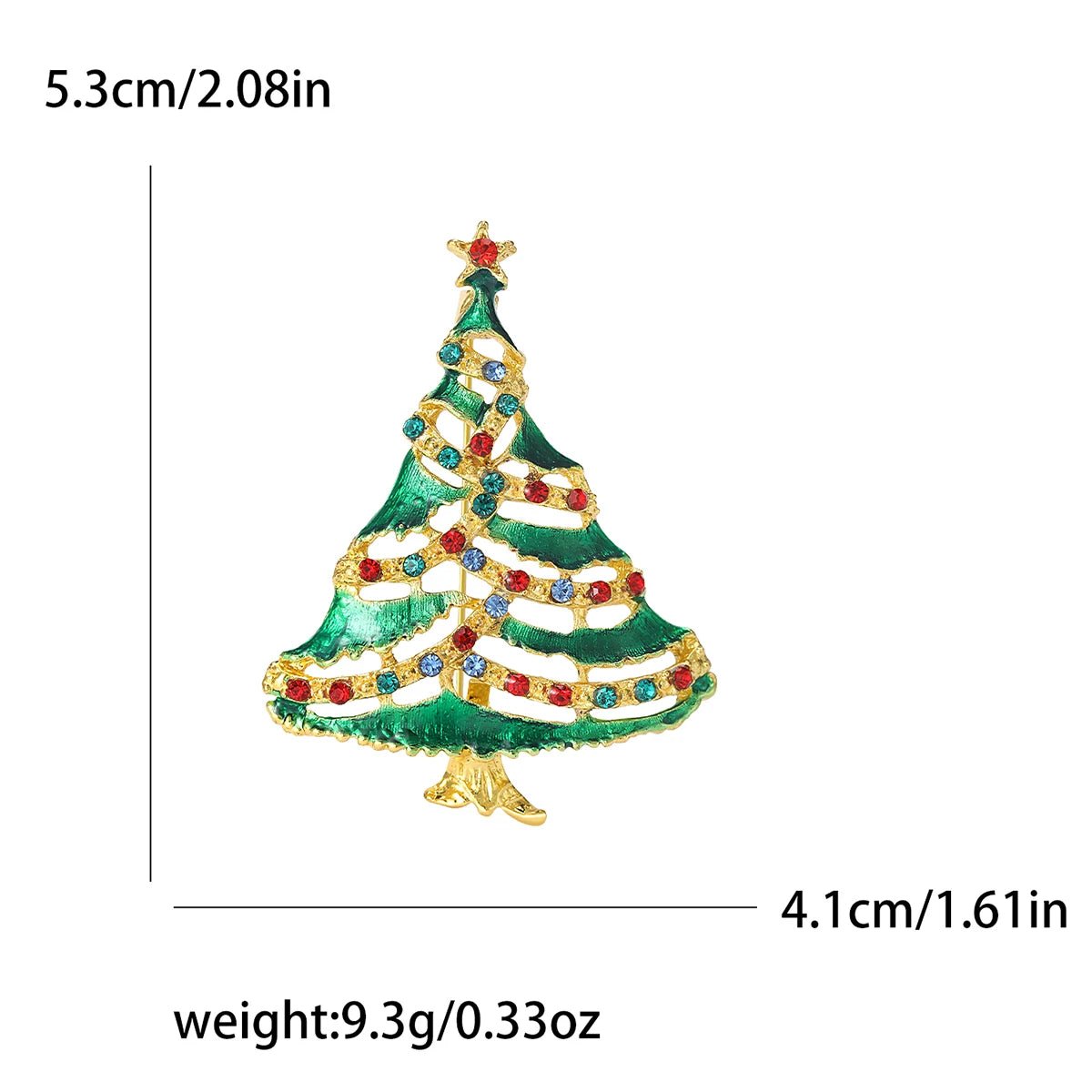 StarryGem Wholesale Christmas Festival Rhinestone Star Christmas Tree Brooches Classic Corsage Pins Coat Shirt Accessories Gifts - Kaiju Mafia