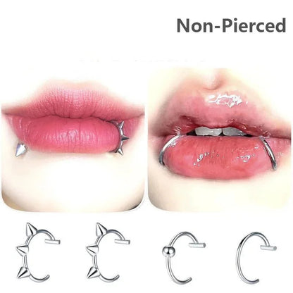 1Pc Stainless Steel Fake Nose Ring Hoop Septum Rings C Clip Lip Ring Earring Fake Nose Piercing Women Body Jewelry Non - Pierced - Kaiju Mafia