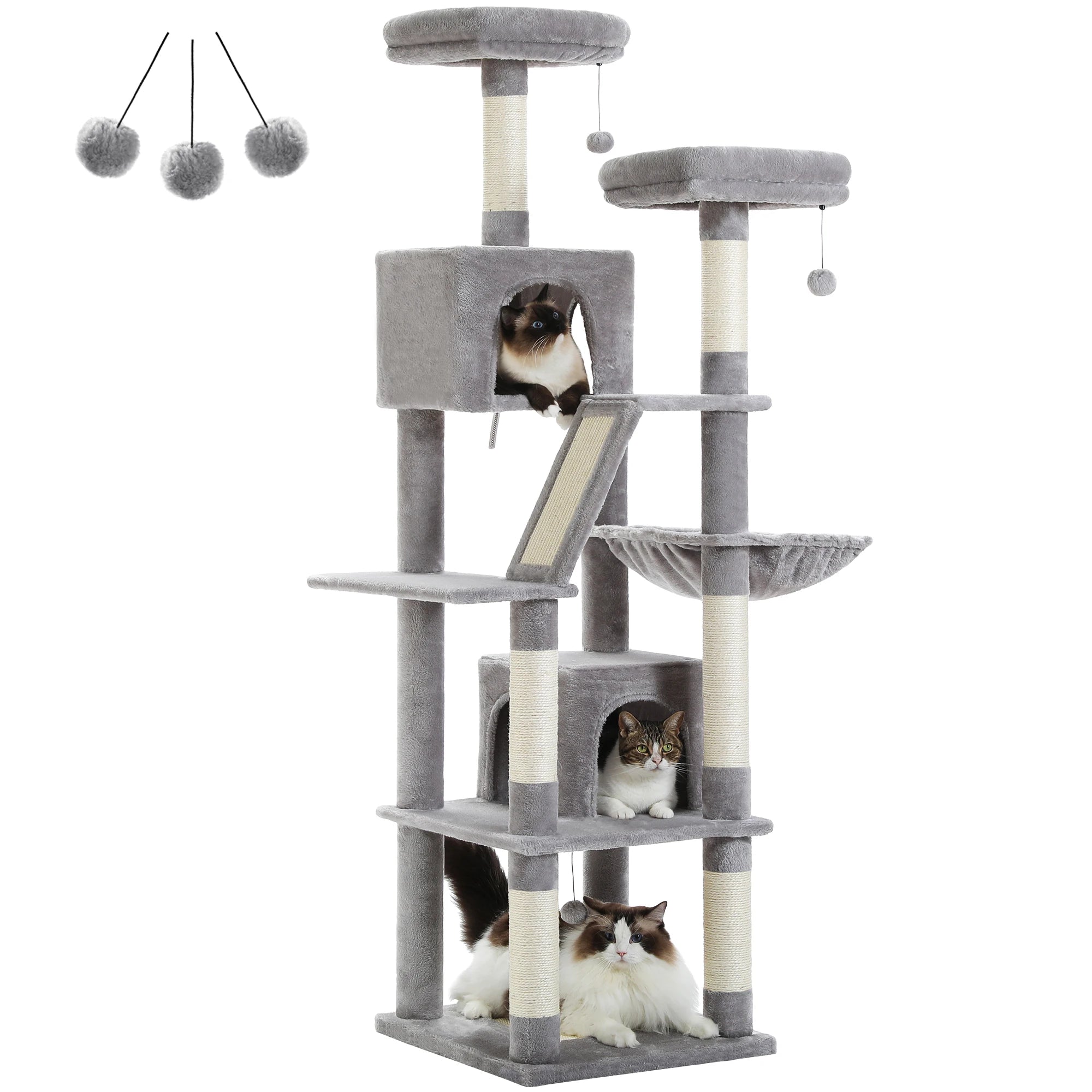 Ultimate Indoor Cat Tower - Multi-Level Plush Condo with Scratching Posts and Caves - Kaiju Mafia