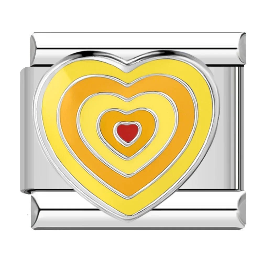Hapiship Romantic Colour Heart Star Flwoer Tai Chi Italian Charm Links Fit 9mm Stainless Steel Bracelet Jewelry DIY Making DJ597 - Kaiju Mafia