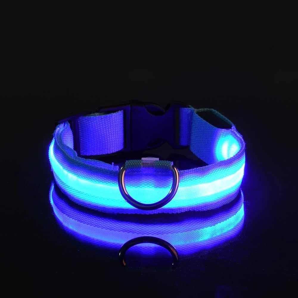 LED Glow Safety Dog Collar - Luminous Nylon Leash