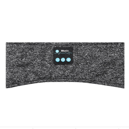 Wireless Bluetooth V5.0 sports headband for music calls and sleep, featuring controls and soft cationic fabric.