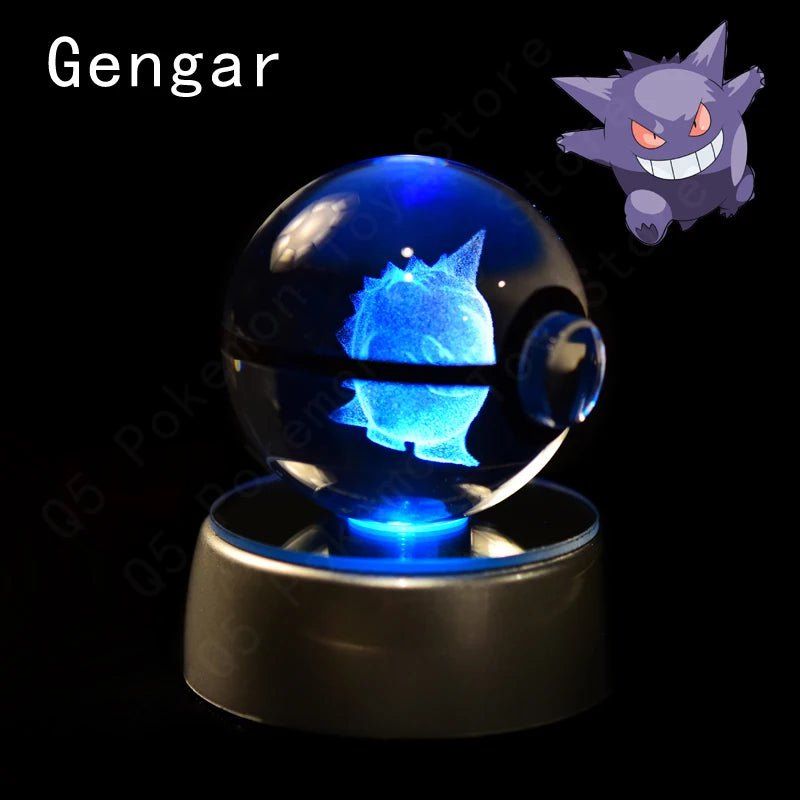Pokemon 3D Crystal Ball Lamp Set - Perfect Kids Birthday Gift! - Kaiju Mafia