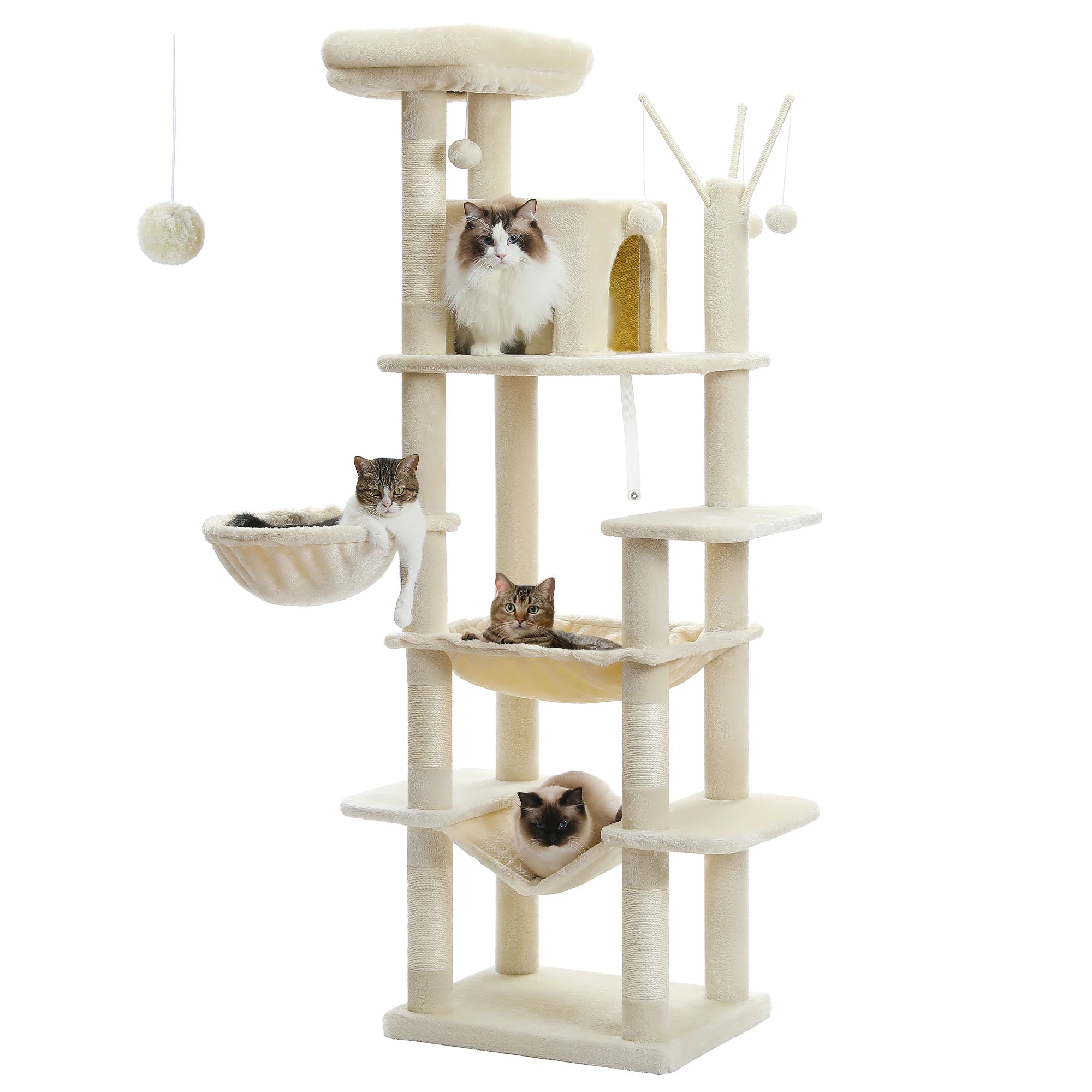 Ultimate Indoor Cat Tower - Multi-Level Plush Condo with Scratching Posts and Caves - Kaiju Mafia