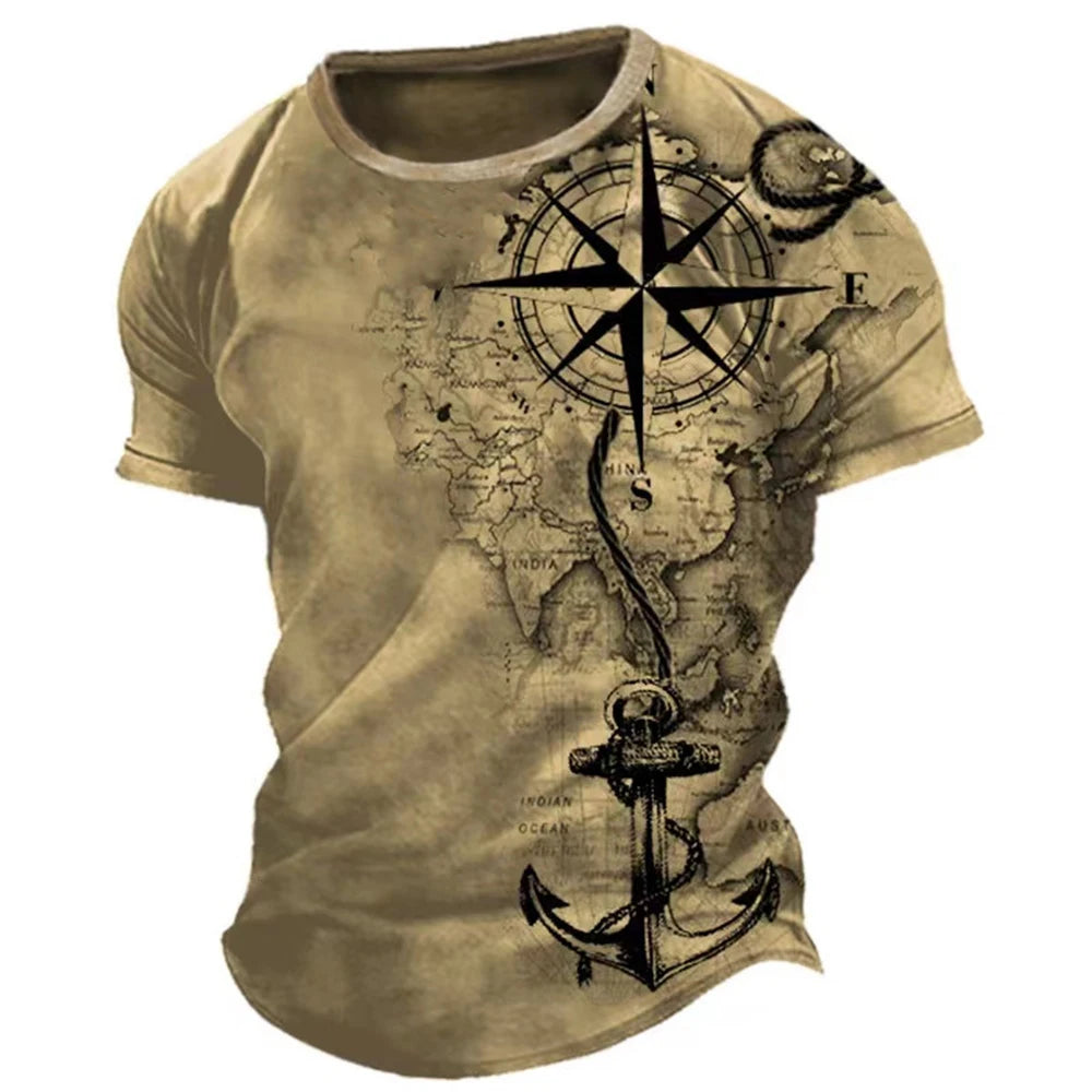 Vintage compass printed men&