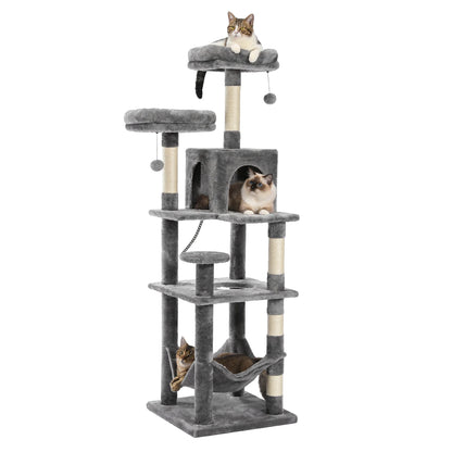 Ultimate Indoor Cat Tower - Multi-Level Plush Condo with Scratching Posts and Caves - Kaiju Mafia