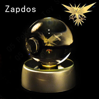 Pokemon 3D Crystal Ball Lamp Set - Perfect Kids Birthday Gift! - Kaiju Mafia