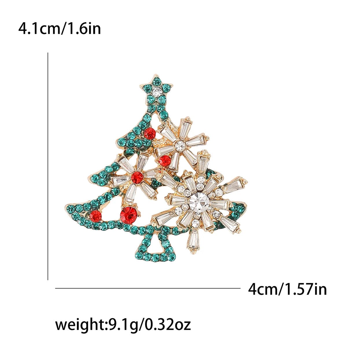 StarryGem Wholesale Christmas Festival Rhinestone Star Christmas Tree Brooches Classic Corsage Pins Coat Shirt Accessories Gifts - Kaiju Mafia