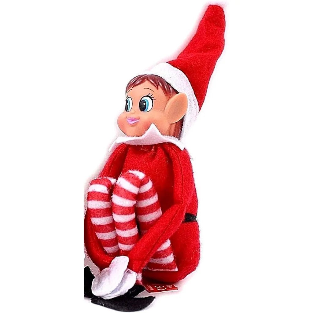 42cm Christmas Elf Doll for Kids Mini Toy Elf Dolls for Christmas Poseable Little Elf Shelf Sitters with Dangling Legs - Kaiju Mafia