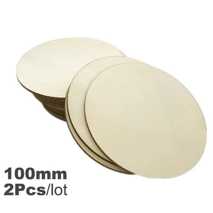 3mm Thickening 2 - 100Pcs 1cm - 10cm Unfinished Round Wood Slices DIY Crafts Wooden Circle Discs for Painting Wedding Ornament Decor - Kaiju Mafia